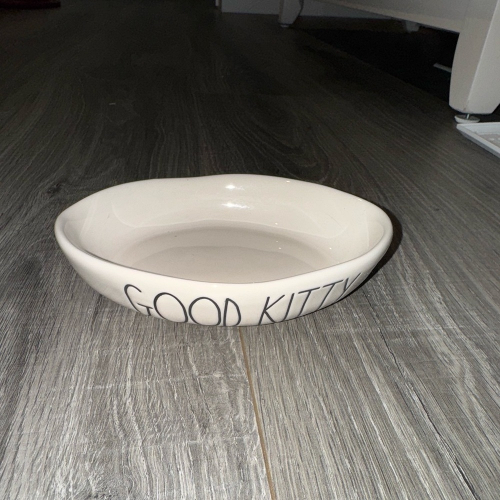 Rae Dunn Cream 'Good Kitty' Pet Bowl